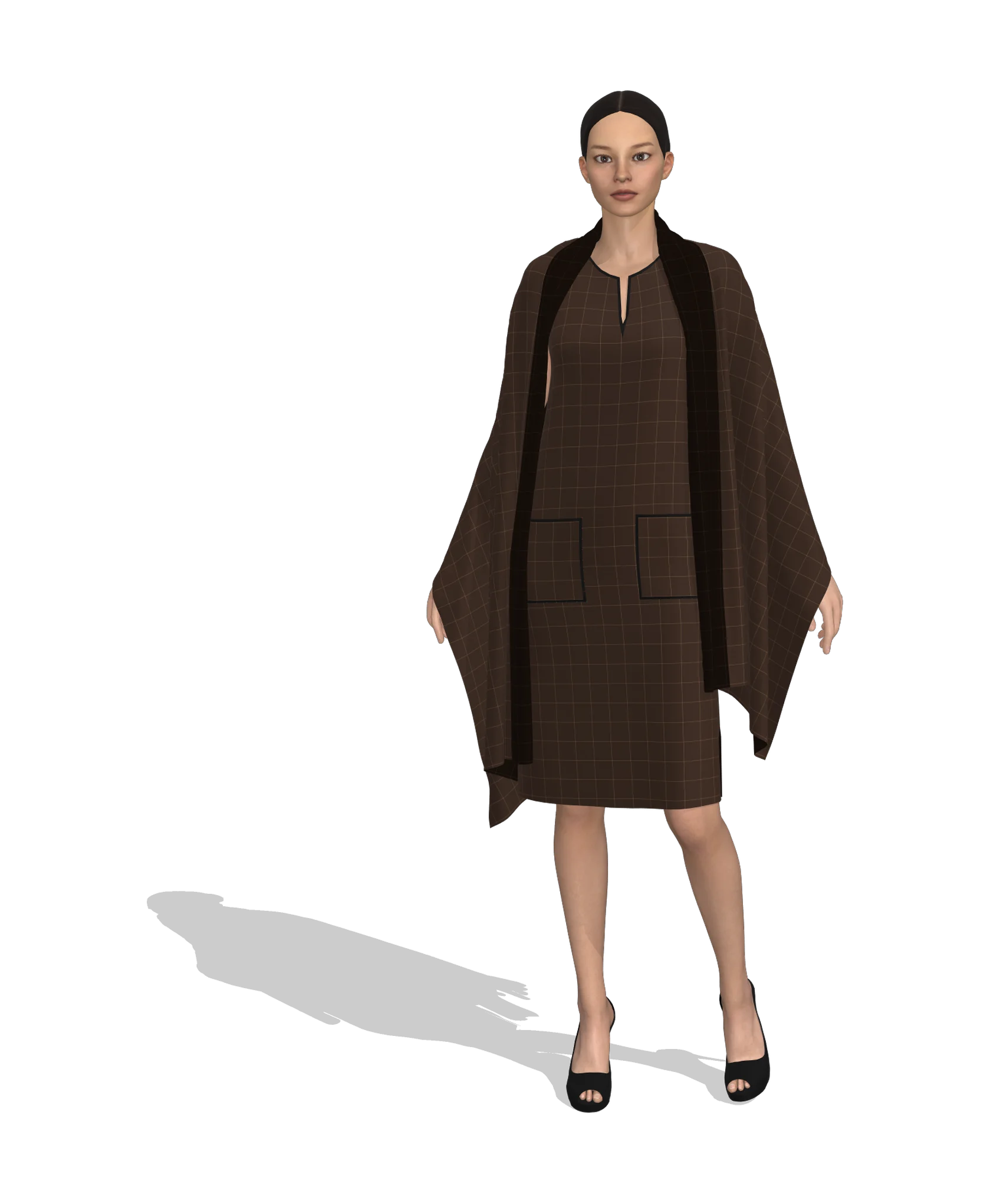 KDscion p83 & s3 sleeveless sheath dress with full shawl